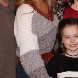 Chenille V-Neck Crop Sweater